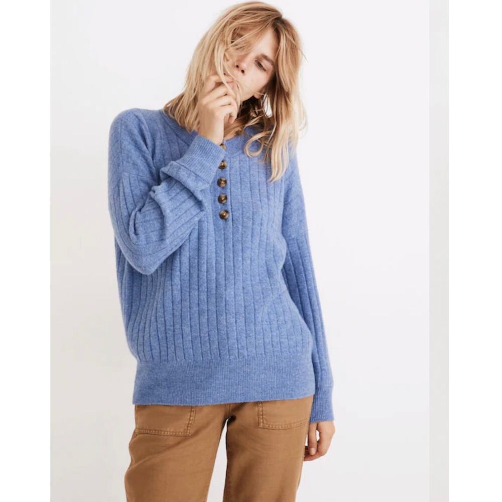 Madewell Bowden Henley Sweater Button Down